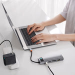 Hub USB-C 9 en 1 con Docking Station Gris Espacial