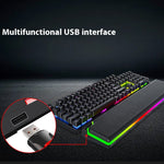 Teclado Mecánico RGB con Reposamuñecas Luminoso