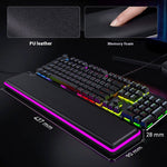 Teclado Mecánico RGB con Reposamuñecas Luminoso