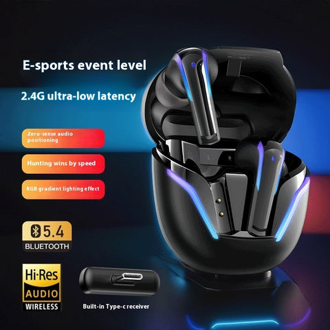 Auriculares Inalámbricos Gaming Baja Latencia Luz LED