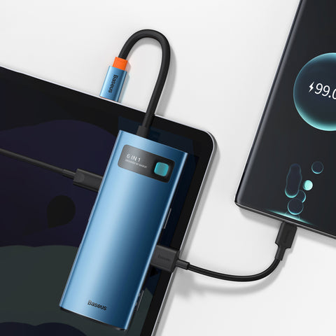 Hub Docking Station USB-C 6 en 1 Gleam Series Azul