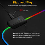 Mousepad Gaming RGB Grande con Base Antideslizante
