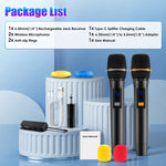 Micrófono Inalámbrico UHF Recargable Rango 80m Karaoke DJ