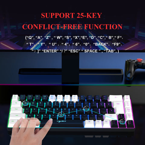 Teclado Mecánico 68 Teclas Multifunción Gaming